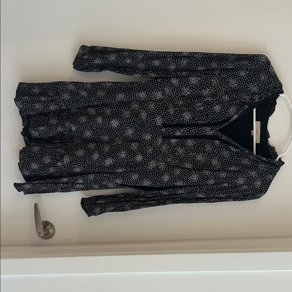 LOFT Black and White Patterned Dress